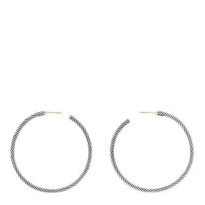 David Yurman Sterling Silver Extra Large Cable Classics Hoop Earrings 3 of 4