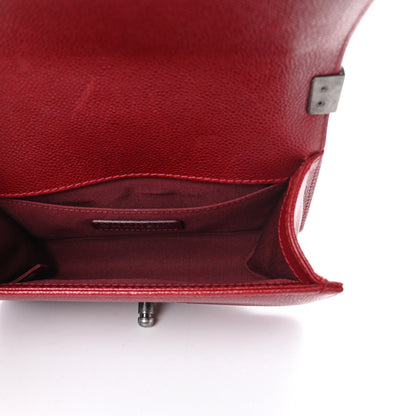 Chanel Caviar Quilted Small Boy Flap Dark Red 5 of 12