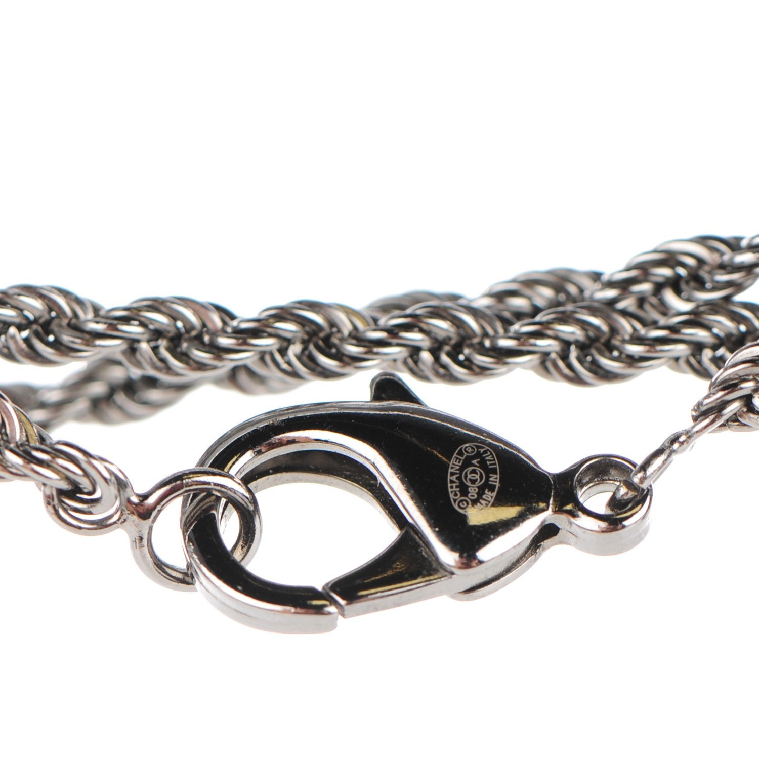 Chanel Crystal CC Bead Drop Necklace Black 4 of 5