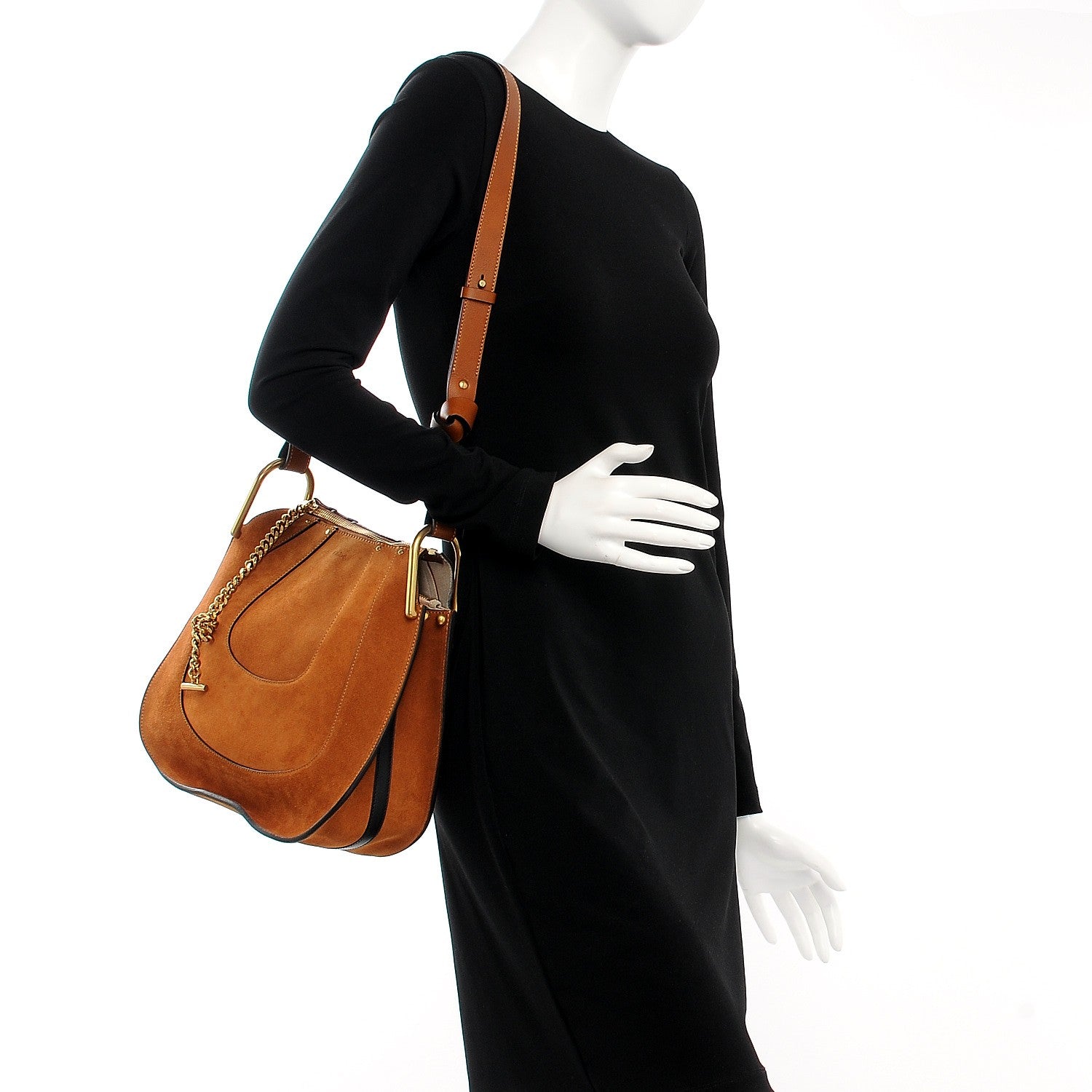 Chloe Suede Small Hayley Hobo Caramel 2 of 7