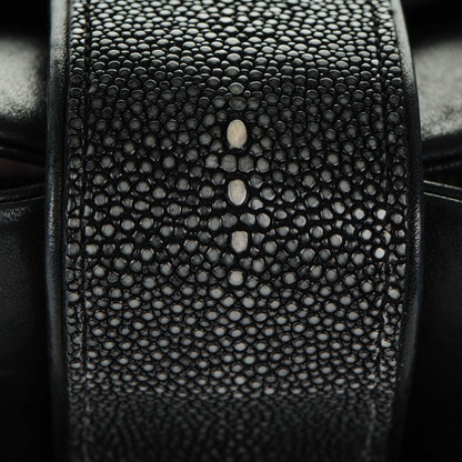 Chanel Glazed Calfskin Stingray Large Bindi CC Tote Black 5 of 12