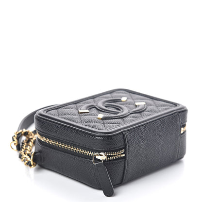 Chanel Caviar Quilted CC Filigree Vanity Clutch With Chain Black 4 of 10