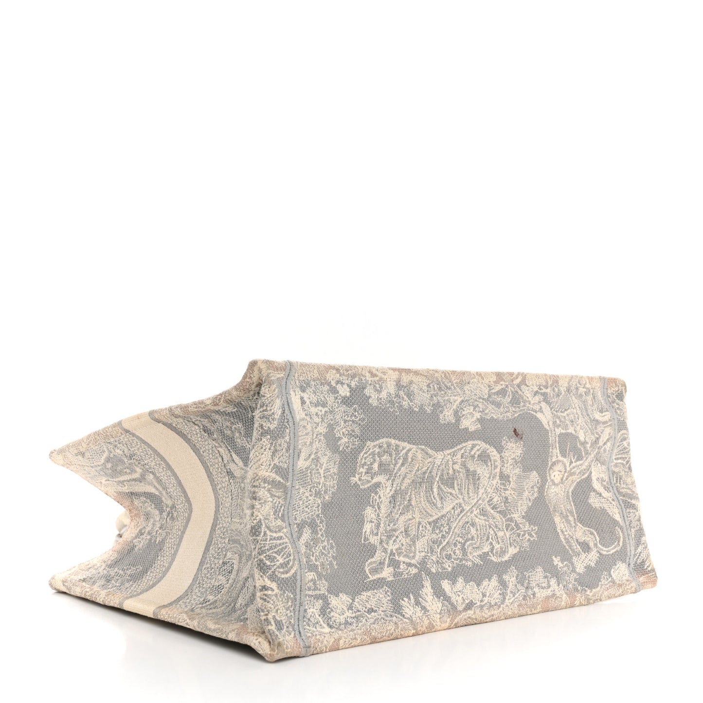 Canvas Embroidered Medium Dioriviera Toile De Jouy Book Tote Gray