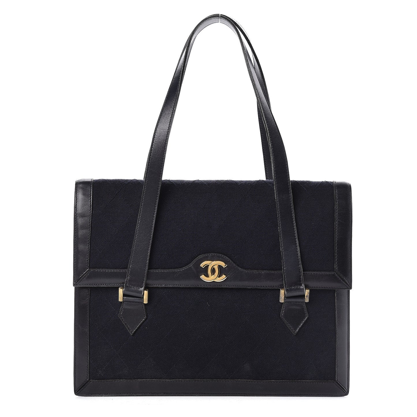 Lambskin Jersey Quilted Shoulder Bag Navy
