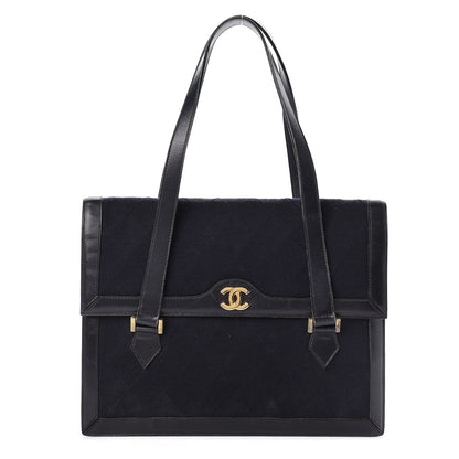 Chanel Lambskin Jersey Quilted Shoulder Bag Navy 1 of 22