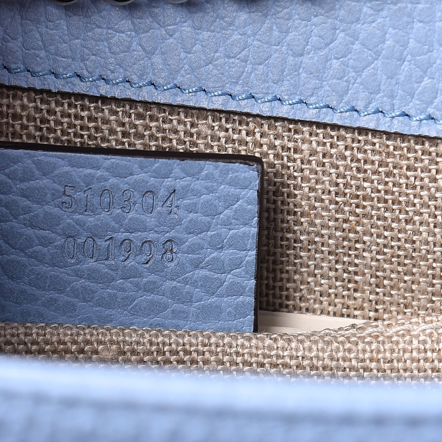 Gucci Dollar Calfskin Small Interlocking G Shoulder Bag Mineral Blue 7 of 10