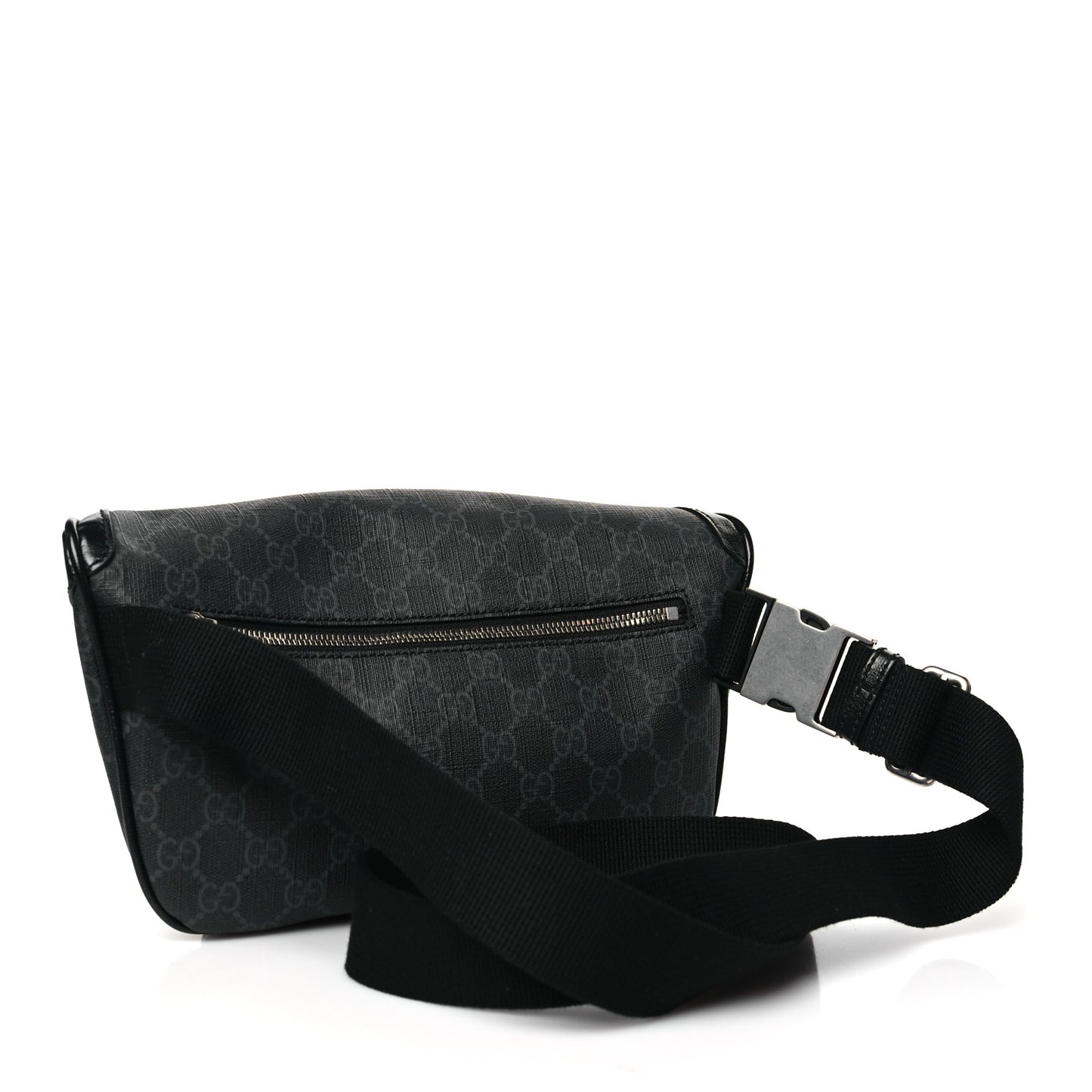 GG Supreme Monogram Textured Calfskin Retro Interlocking G Belt Bag Black