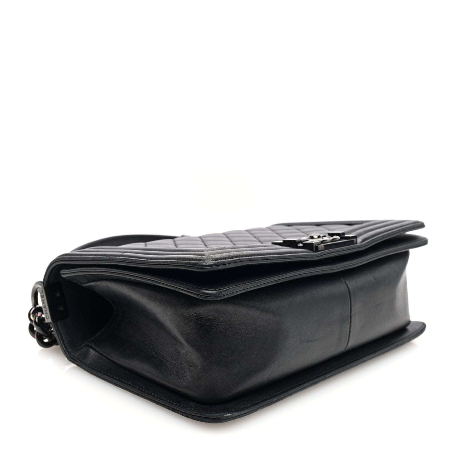 Calfskin Quilted Medium Boy Flap So Black