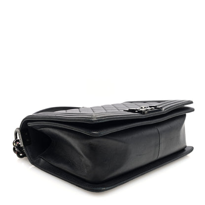 Chanel Calfskin Quilted Medium Boy Flap So Black 4 of 10