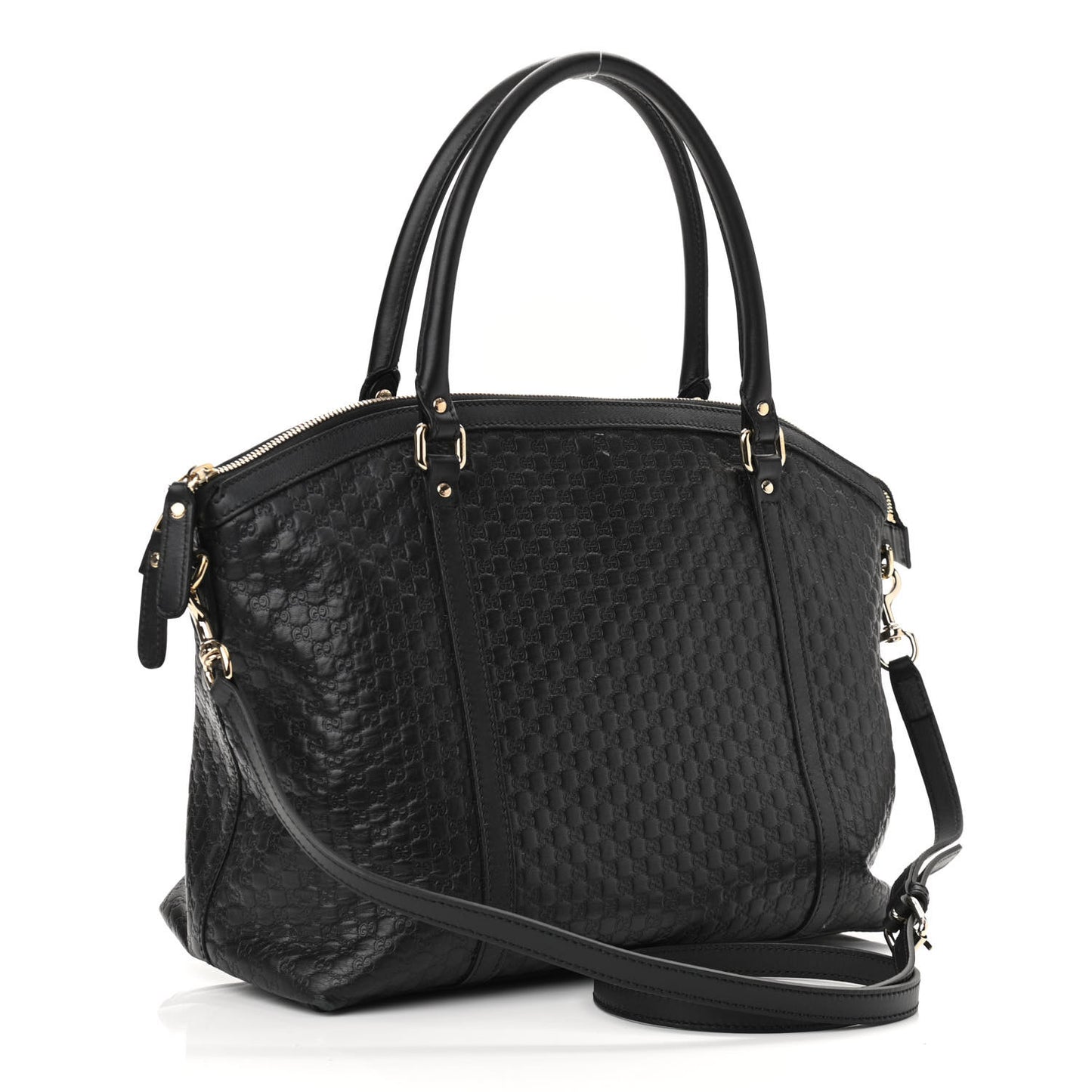 Soft Microguccissima Dome Satchel Black