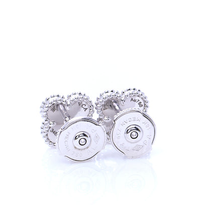 Van Cleef & Arpels 18K White Gold Turquoise Sweet Alhambra Earrings 3 of 6