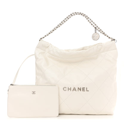 Chanel Shiny Calfskin Quilted Chanel 22 White 1 of 11