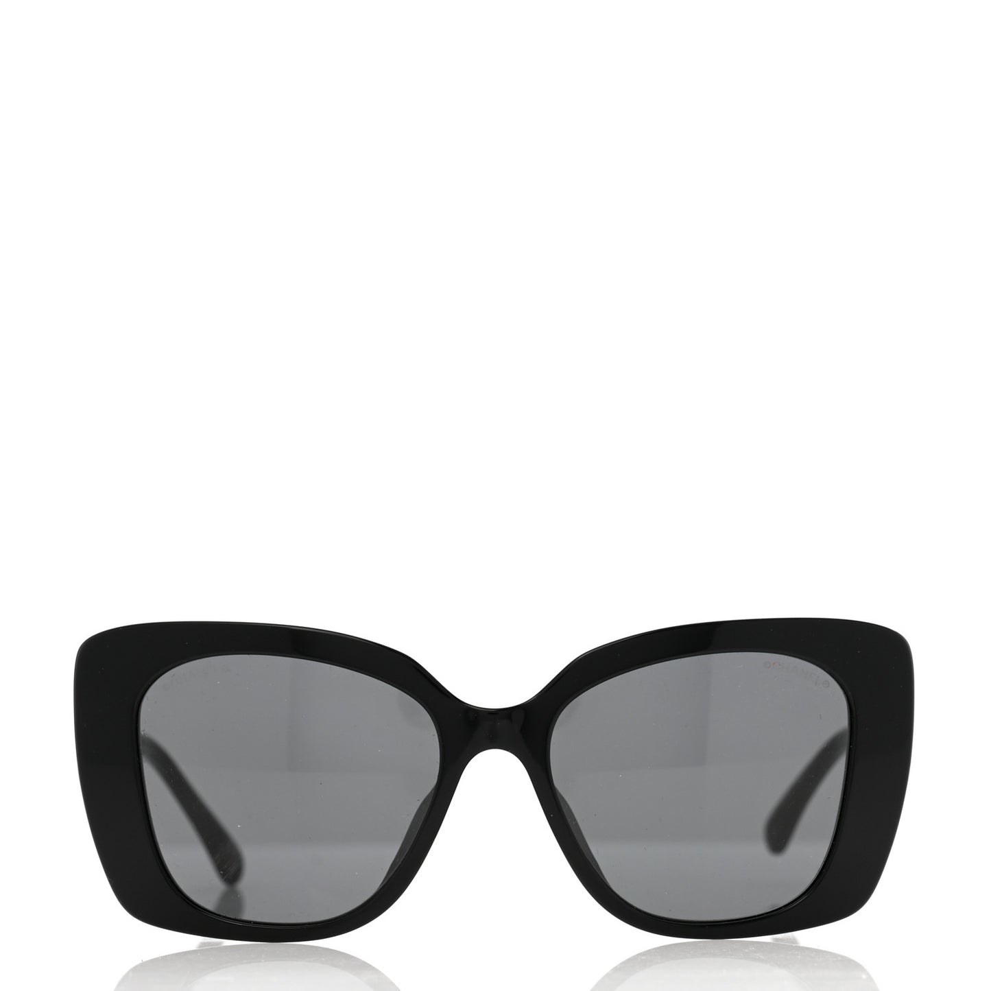 Acetate Strass Square Sunglasses 5422-B-A Black White