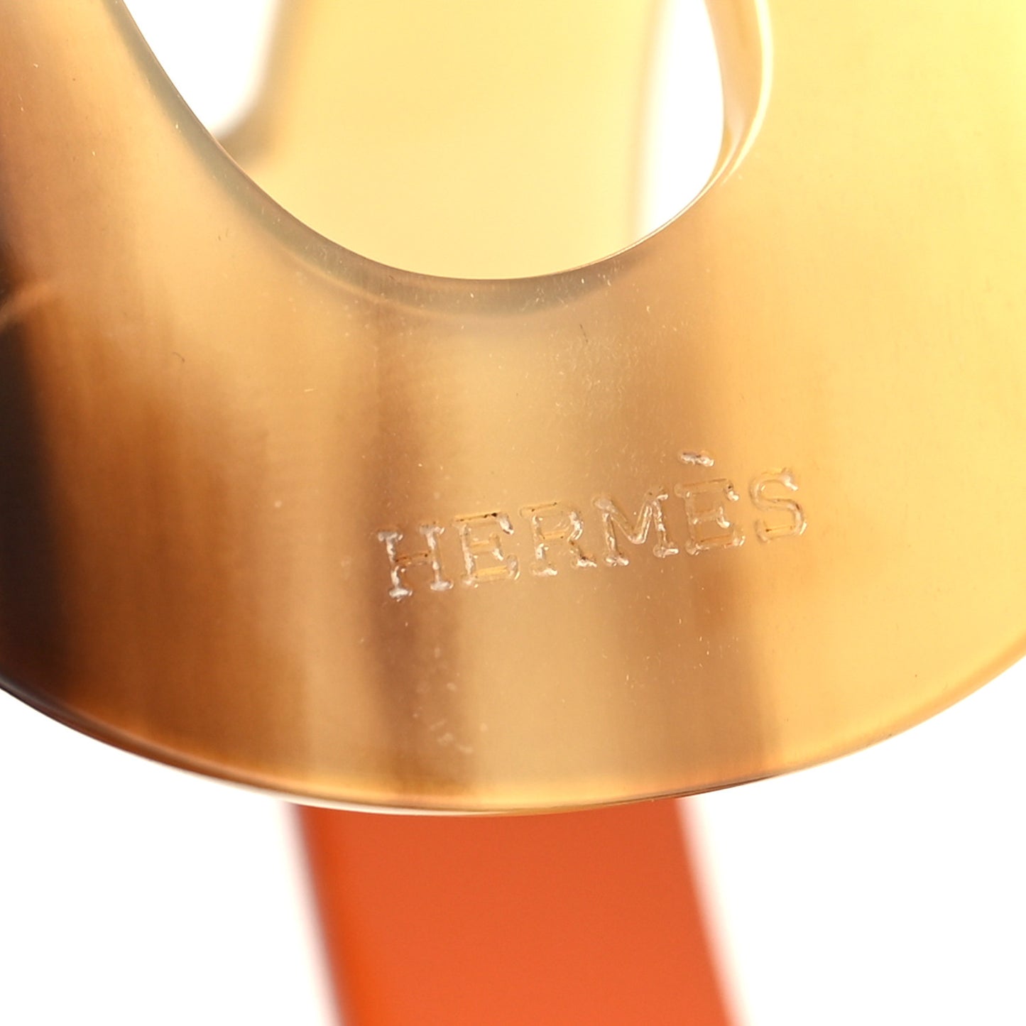 Buffalo Horn Lacquer Ano H Cuff Orange