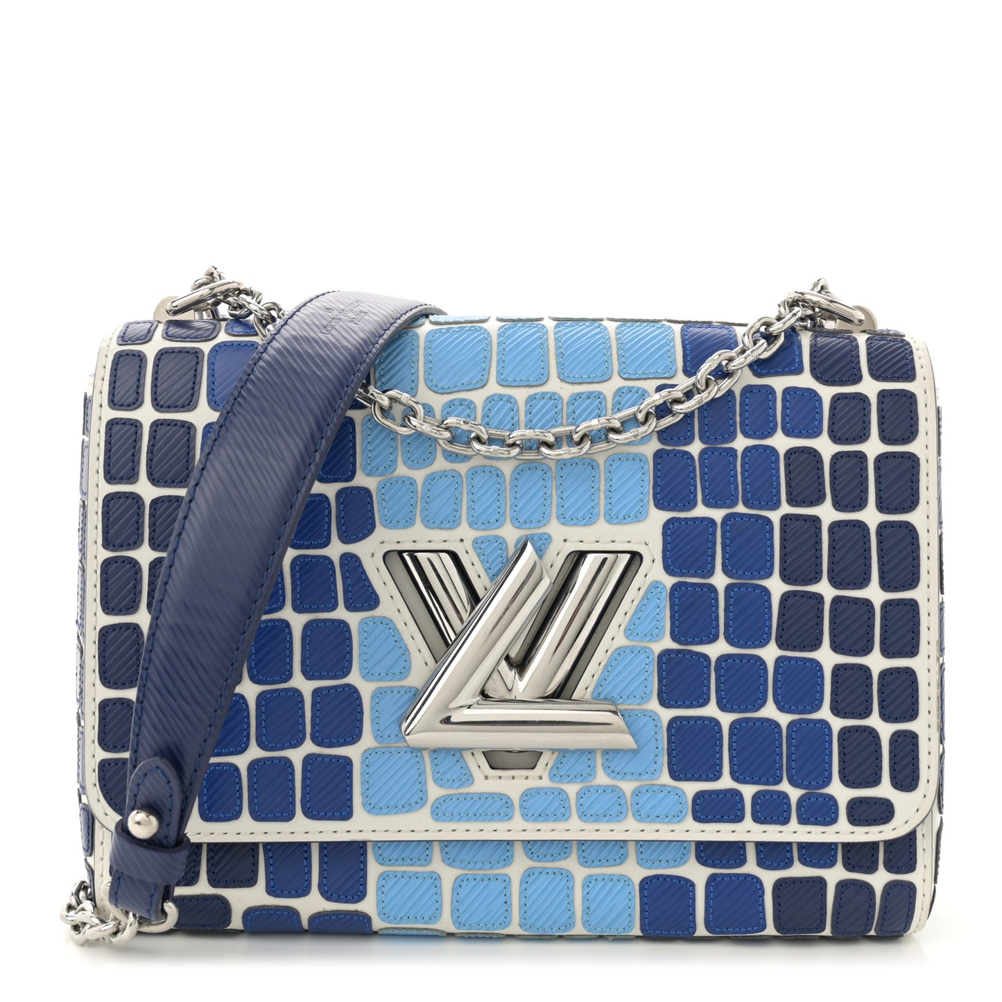 Epi Savane Twist Shoulder Bag MM Blue