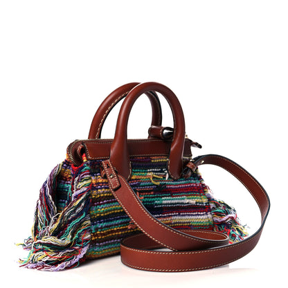Chloe Calfskin Cashmere Knit Fringe Mini Edith Tote Multicolor 3 of 9