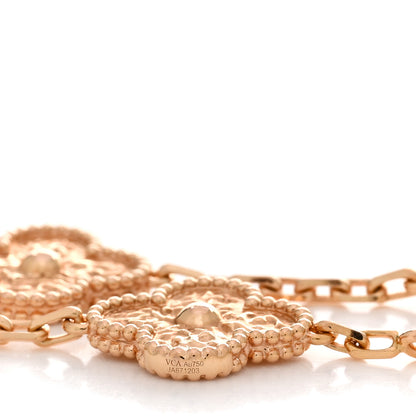 Van Cleef & Arpels 18K Rose Gold 5 Motifs Vintage Alhambra Bracelet 3 of 4