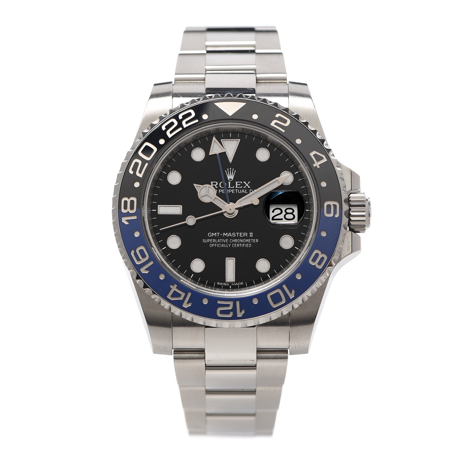 Rolex Stainless Steel 40mm Oyster Perpetual Date GMT Master II Batman Watch Black 116710BLNR 1 of 6