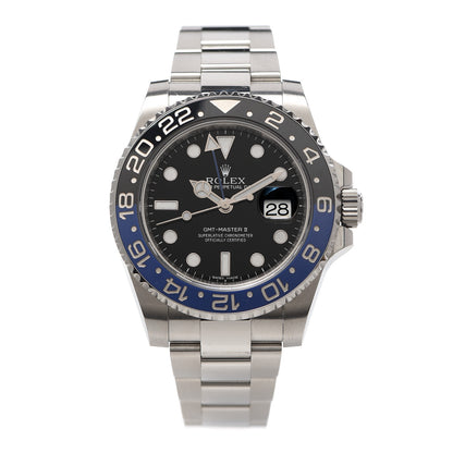 Rolex Stainless Steel 40mm Oyster Perpetual Date GMT Master II Batman Watch Black 116710BLNR 1 of 6