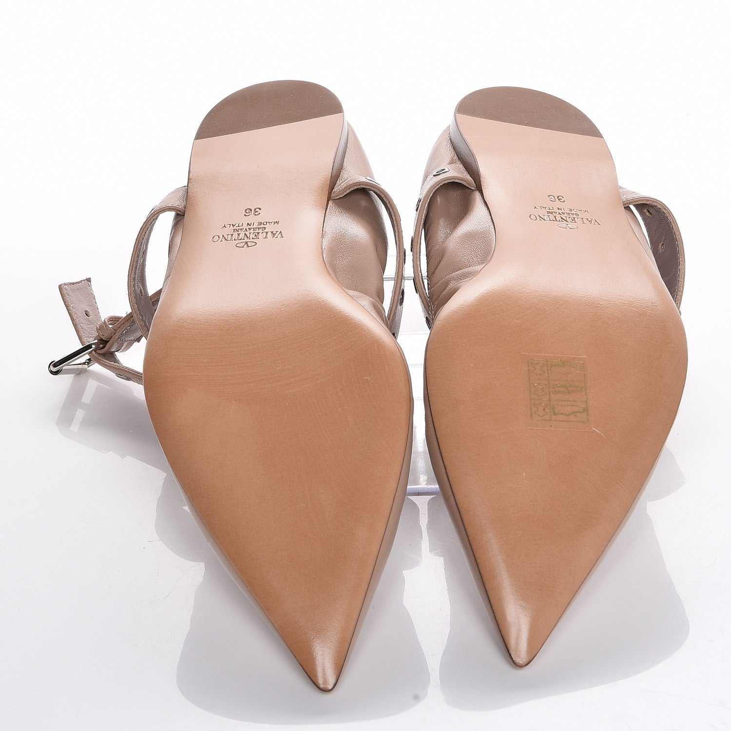 Valentino Garavani Nappa Love Latch Ballerina Flats 36 Poudre 5 of 8