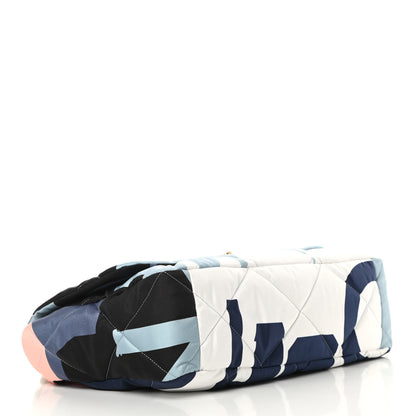 Chanel Silk Maxi Scarf Chanel 19 Flap Black Blue White 4 of 10