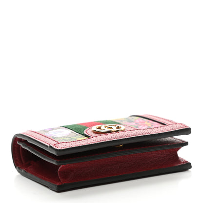 Gucci GG Supreme Monogram Flora Web Ophidia Card Case Red 4 of 9