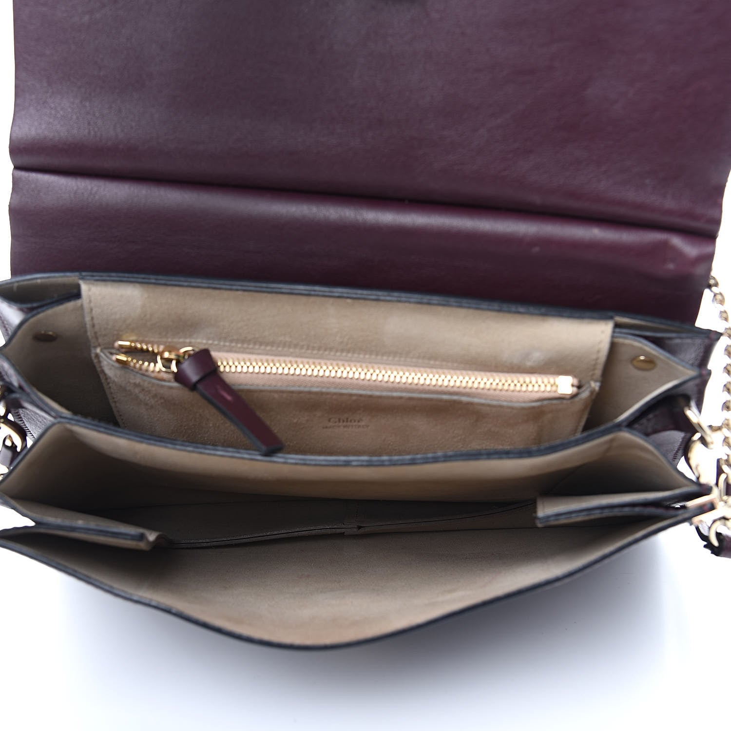 Chloe Suede Calfskin Medium Faye Shoulder Bag Dark Purple 5 of 12