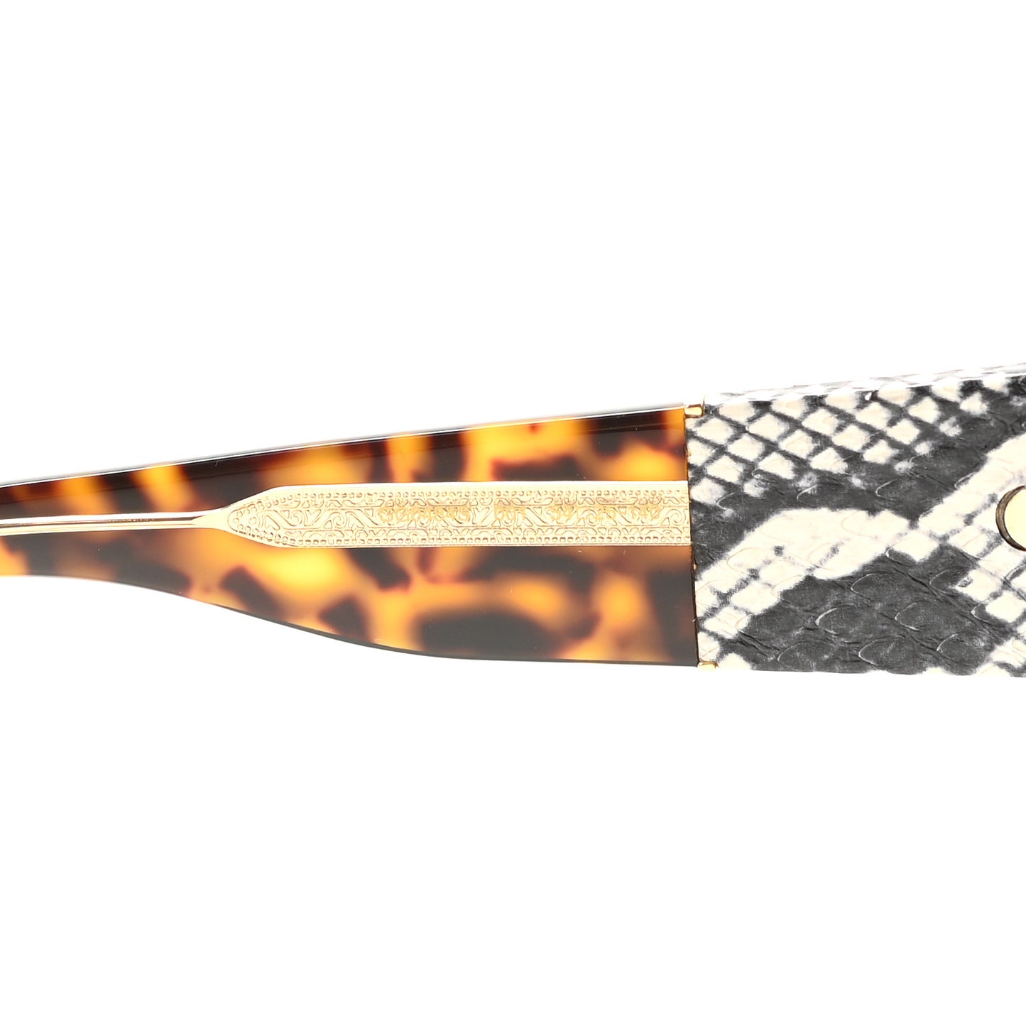 Snakeskin Acetate Square Sunglasses GG0484S Havana