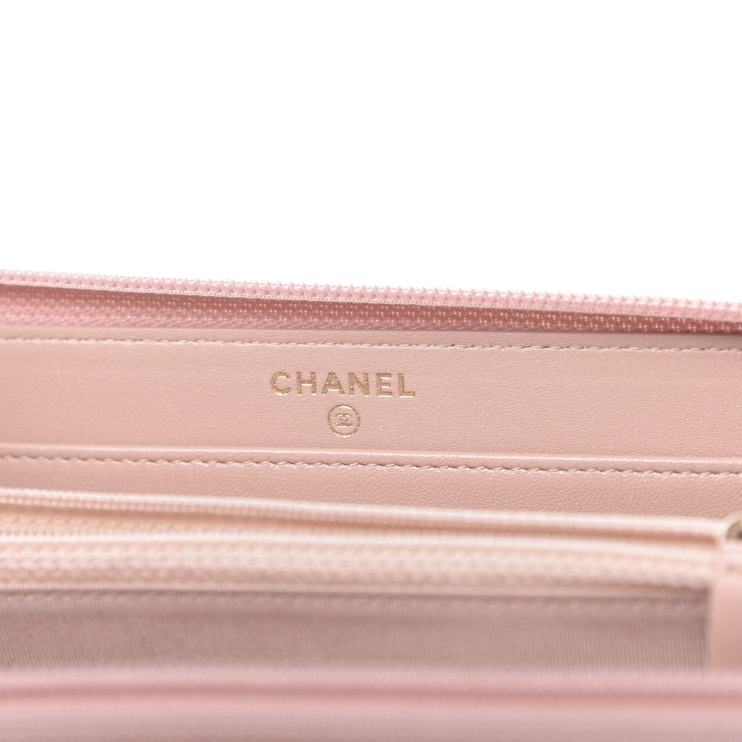 Patent Quilted Boy Long Zip Around Wallet Light Pink