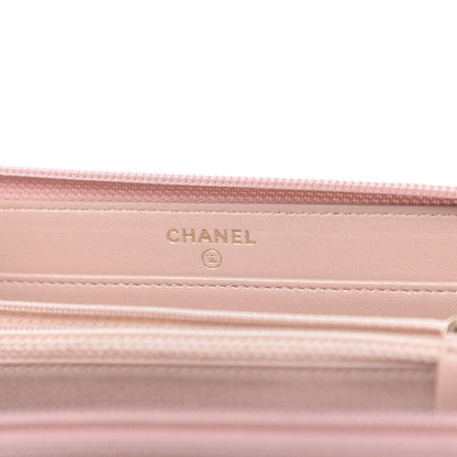 Chanel Patent Quilted Boy Long Zip Around Wallet Light Pink 6 of 12