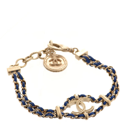 Chanel Metal Lambskin CC Chain Link Bracelet Blue 1 of 6