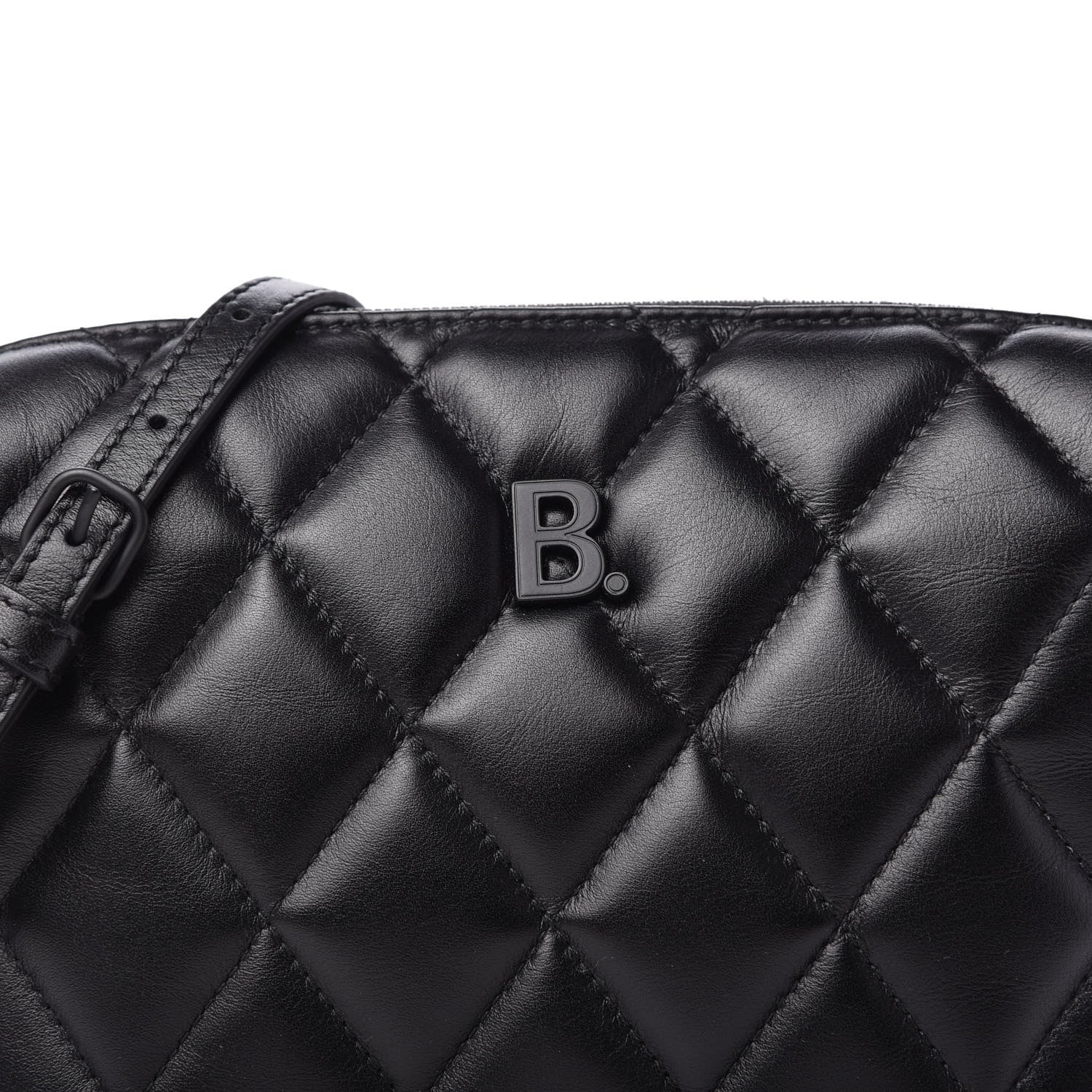 Balenciaga Nappa Calfskin Quilted Touch B Camera Shoulder Bag Black 10 of 10