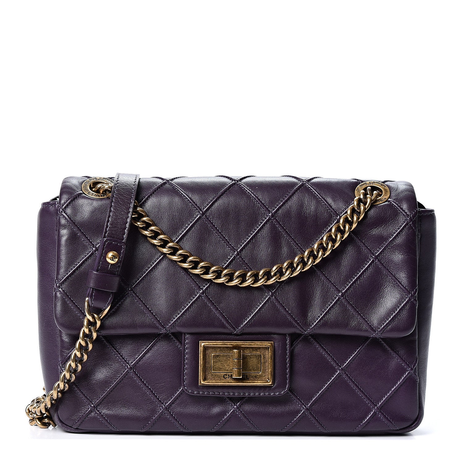 Chanel Calfskin Diamond Debossed Medium Cosmos Flap Purple 1 of 9