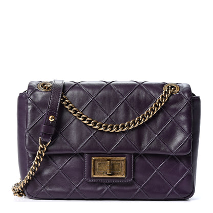 Chanel Calfskin Diamond Debossed Medium Cosmos Flap Purple 1 of 9