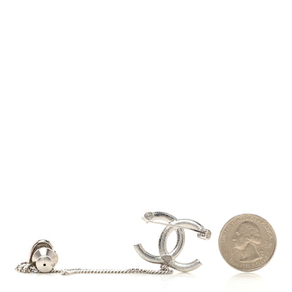 Chanel Diamente Pearl Multi Strand Chain CC Heart Brooch Silver Pearly White 2 of 4
