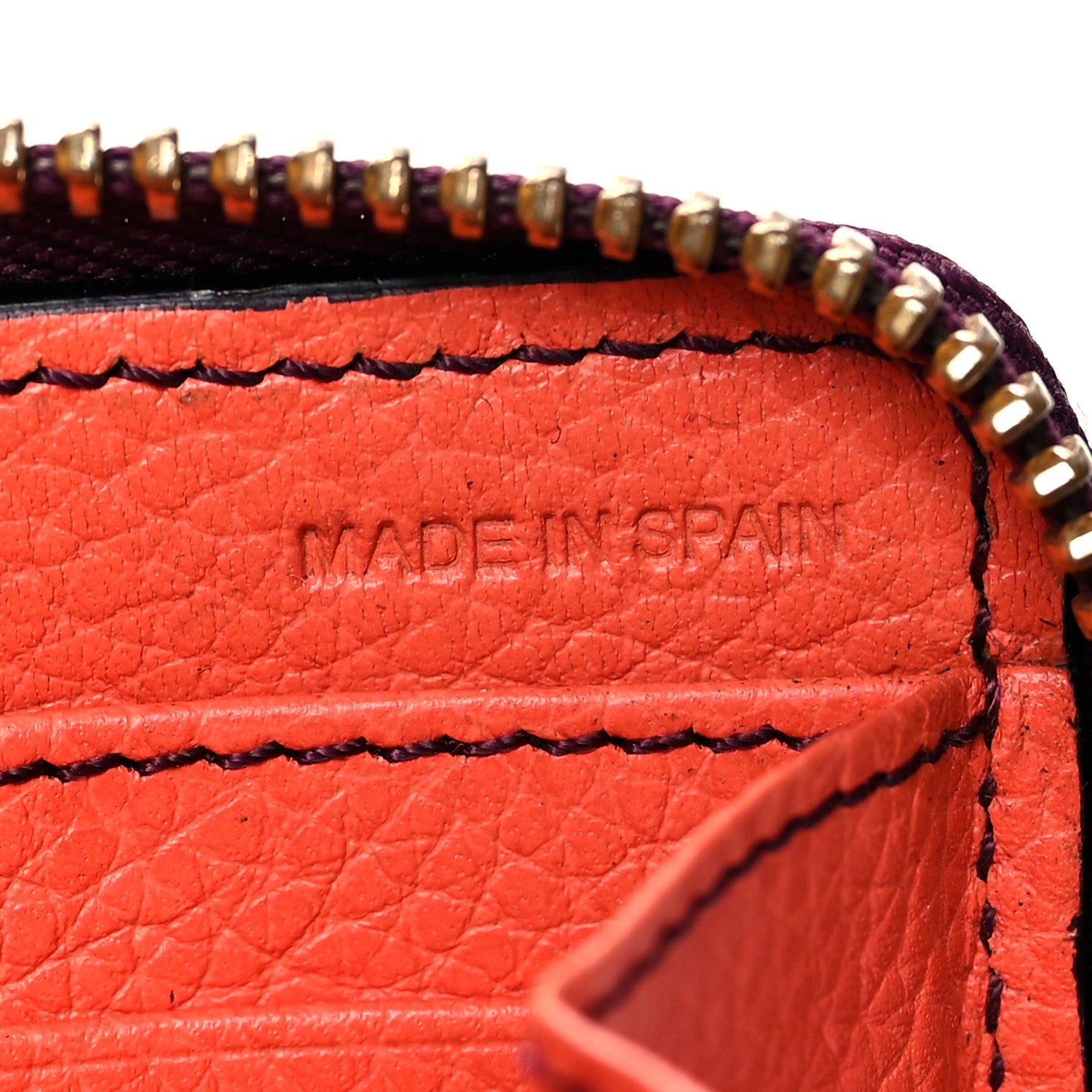 Chloe Calfskin Flap Long Wallet Orange Fizz Burgundy 8 of 12