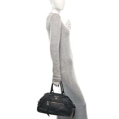 Prada Vitello Phenix Bowling Bag Black 2 of 9