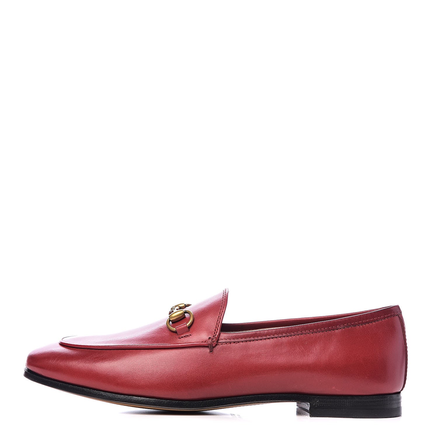 Gucci Calfskin Womens Jordaan Loafers 37.5 Hibiscus Red 1 of 13