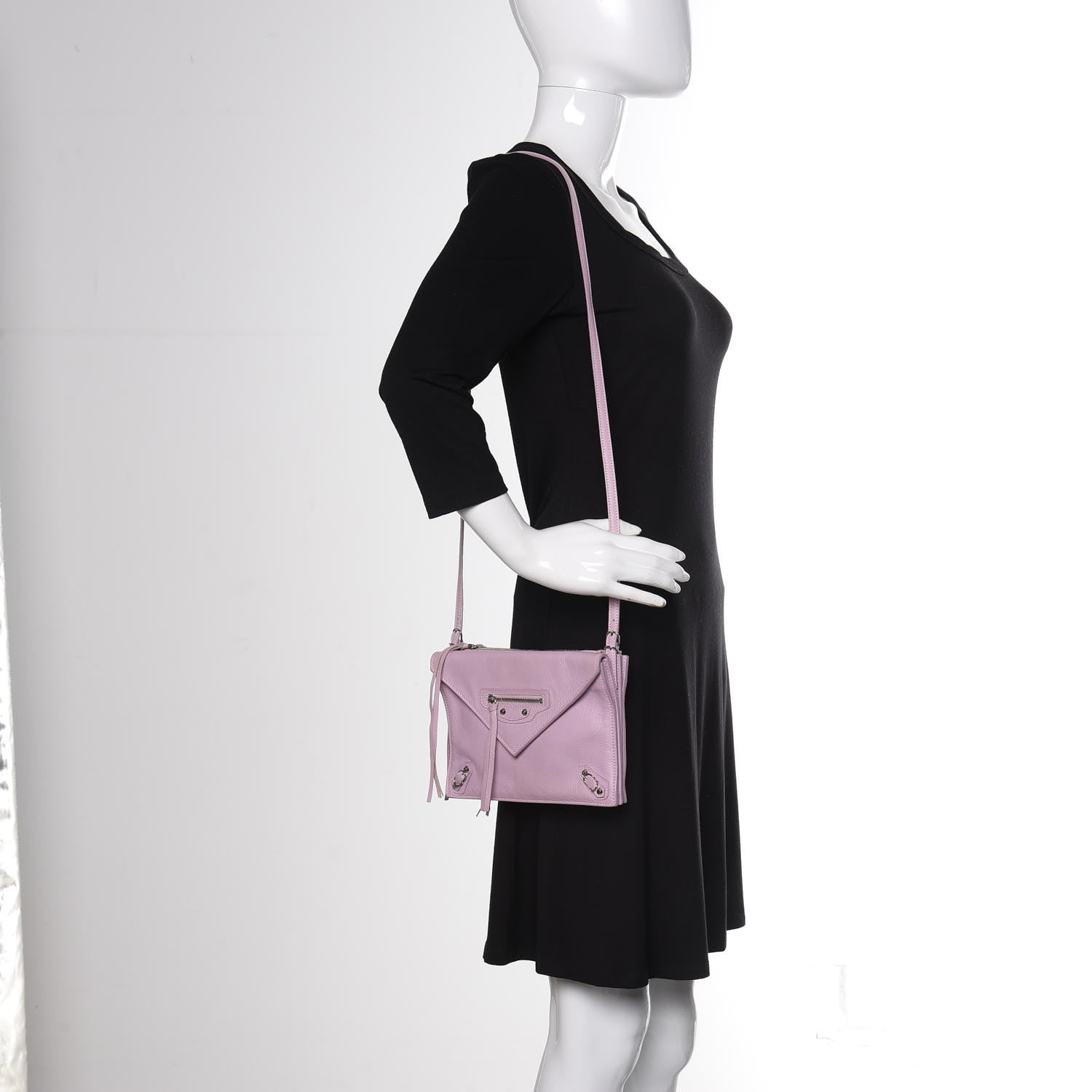 Balenciaga Calfskin Papier Mini Triple Crossbody Rose Orchid 2 of 9