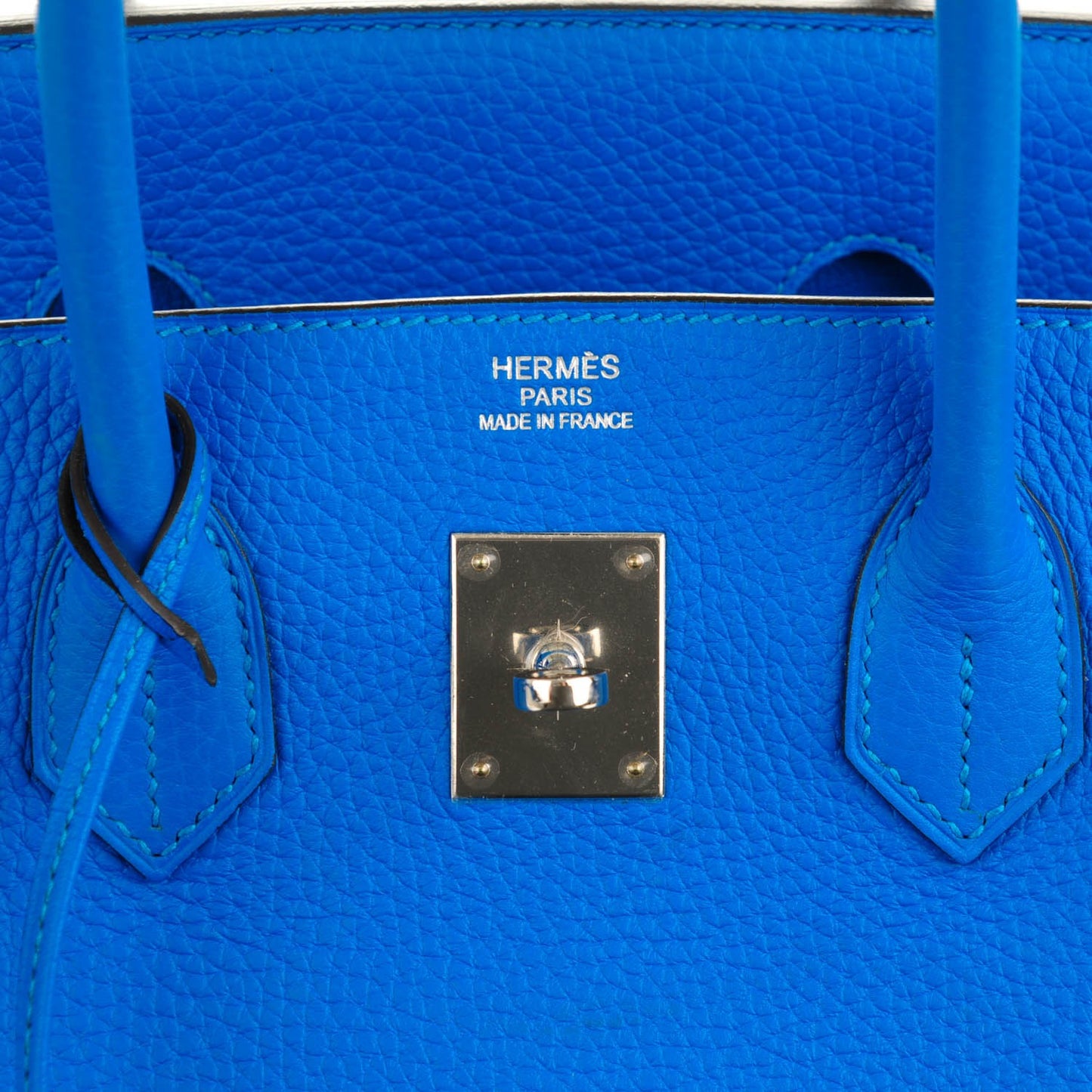Taurillon Clemence Birkin 35 Bleu Hydra