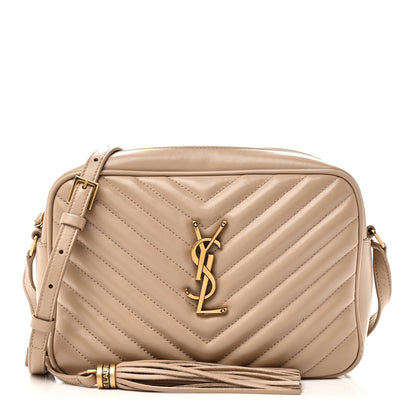 Saint Laurent Calfskin Matelasse Monogram Lou Camera Bag Dark Beige 1 of 10