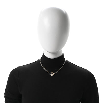Chanel Crystal Metal CC Round Pendant Necklace Gold 2 of 5