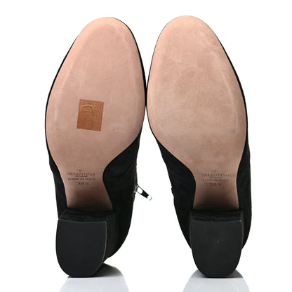 Valentino Garavani Suede Stretch 100mm Ankle Boots 36.5 Black 5 of 7