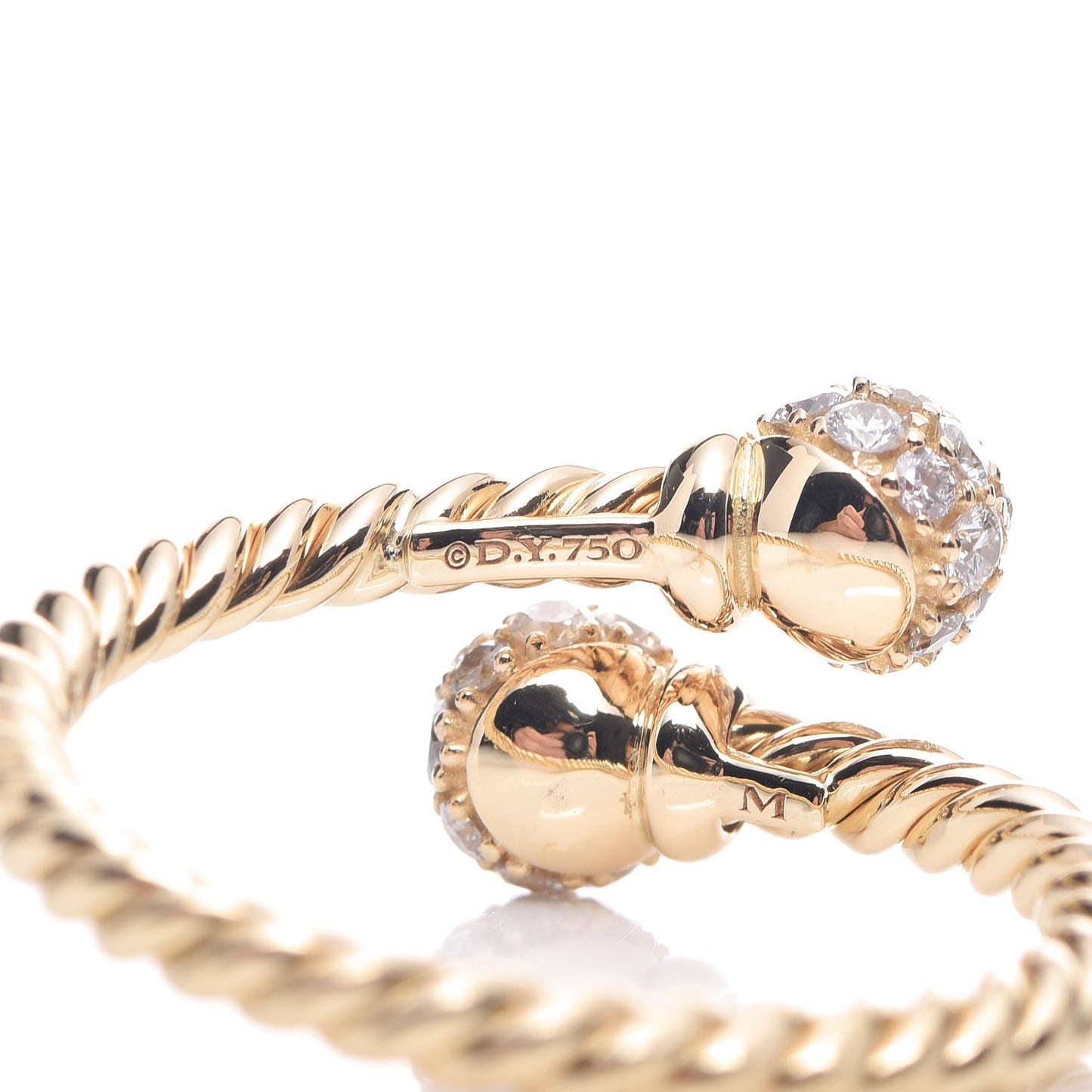 18K Yellow Gold Diamond Solari Bypass Ring 53.1 6.5