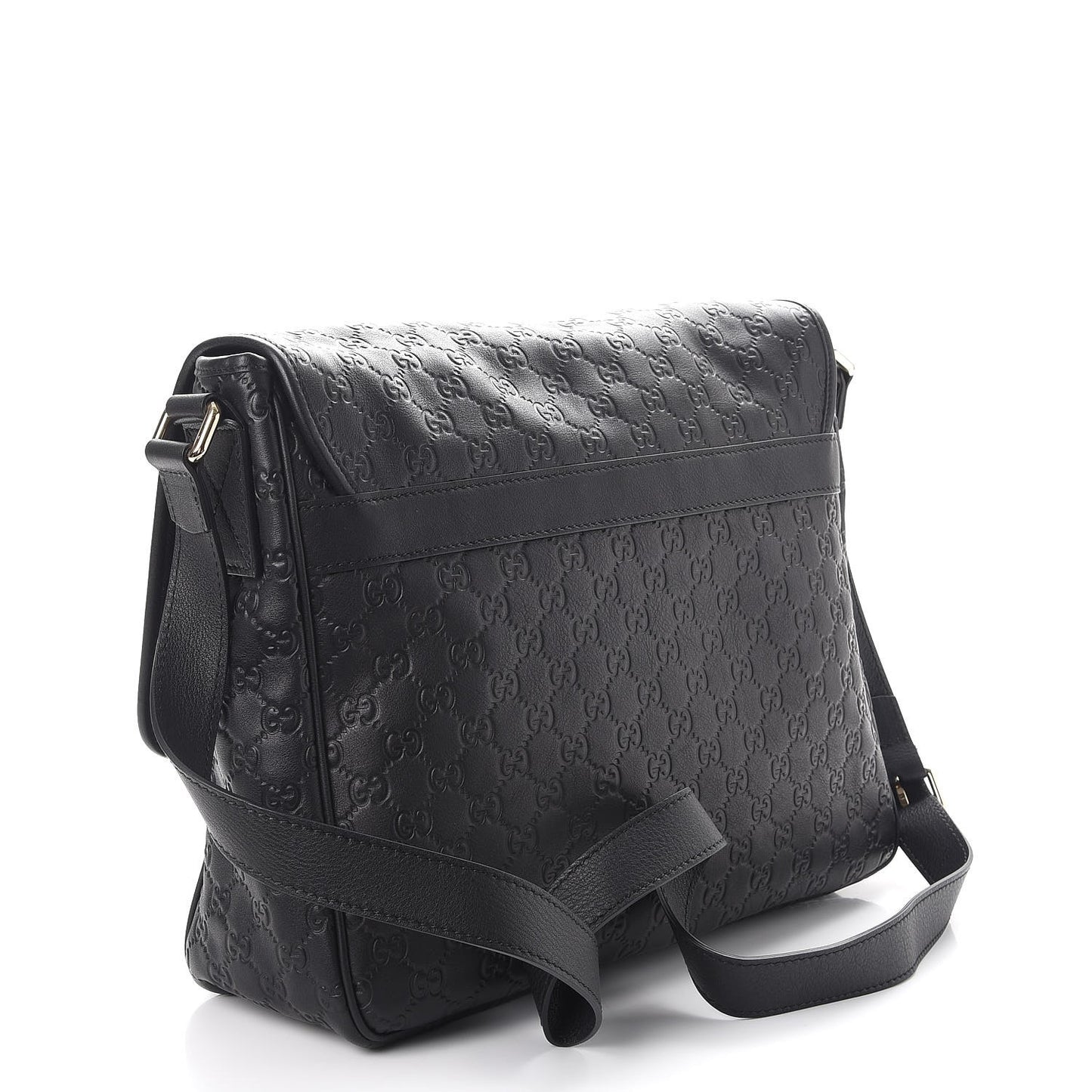 Guccissima Medium Flap Messenger Bag Black