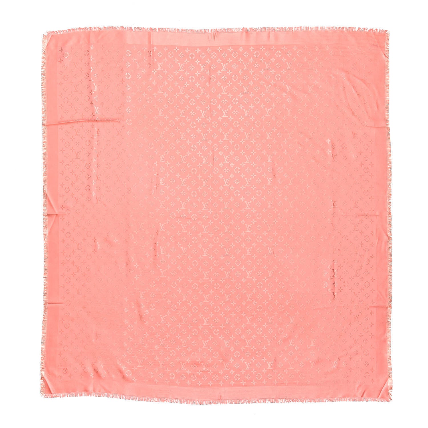 Louis Vuitton Silk Wool Monogram Shawl Corail 1 of 4