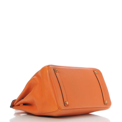 Hermes Taurillon Clemence Birkin 35 Orange 4 of 33