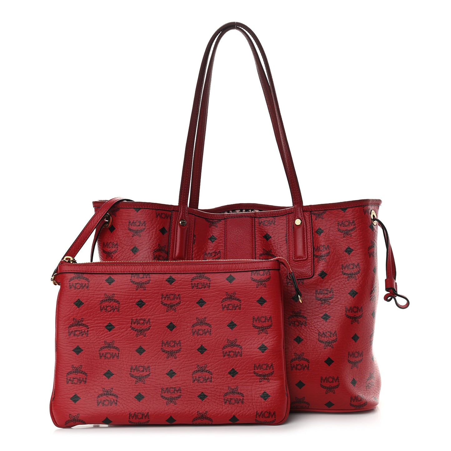 Visetos Medium Liz Reversible Shopper Tote Ruby Red