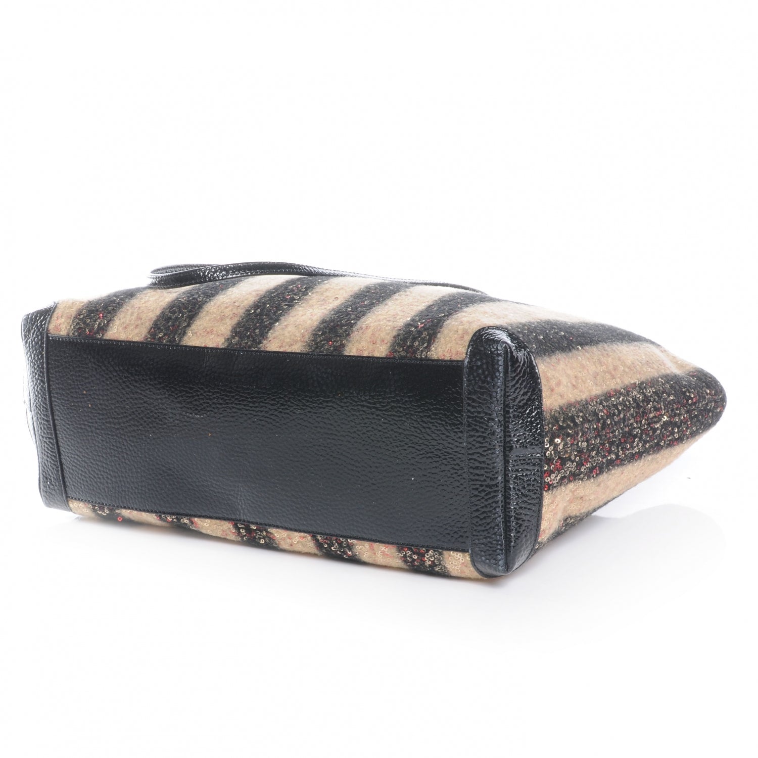 Fendi Sequin Wool Striped Roll Tote 4 of 7