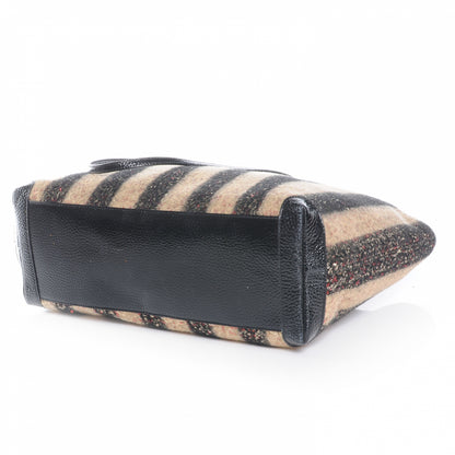 Fendi Sequin Wool Striped Roll Tote 4 of 7